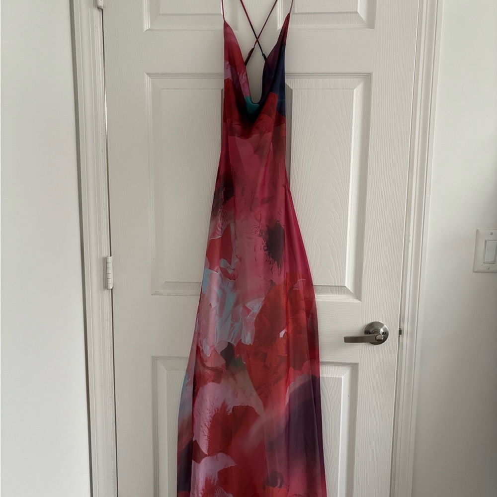 Peppermayo Abigail Cowl Maxi Dress - Scarlet Burst